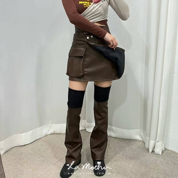 不規則皮革裙